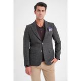 Efor Erkek Slim Fit Mono Yaka Buklet Dokuma Pamuklu Nefti Blazer Ceket C 718 - Petrol Yeşili - 44