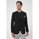 Efor Erkek Slim Fit Mono Yaka Fleto Cepli Çift Yırtmaçlı Casual Siyah Ceket C 710 - 52
