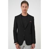 Efor Erkek Slim Fit Mono Yaka Torba Cep Çift Yırtmaçlı Casual Siyah Ceket C 711 - 50
