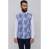 Efor Erkek Slim Fit Önü Batik Desenli Spor Saks Gömlek G 1482