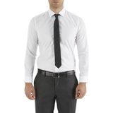 Efor Erkek Slim Fit Pamuk Saten Uzun Kol Klasik Beyaz Gömlek Gk 157 - 2XL