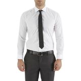 Efor Erkek Slim Fit Pamuk Saten Uzun Kol Klasik Beyaz Gömlek Gk 157 - 4XL
