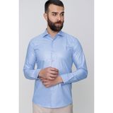 Efor Erkek Slim Fit Pamuk Saten Uzun Kol Klasik Mavi Gömlek Gk 157