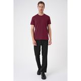 Efor Erkek Slim Fit Pamuklu Bordo Tişört Ts 885