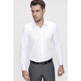 Efor Erkek Slim Fit Pamuklu Saten Klasik Beyaz Gömlek Gk 624 - XL