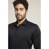 Efor Erkek Slim Fit Pamuklu Saten Klasik Siyah Gömlek Gk 604