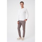 Efor Erkek Slim Fit Pamuklu Uzun Kollu Beyaz T-Shirt TS 887 - XL