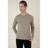 Efor Erkek Slim Fit Pamuklu Uzun Kollu Gri T-Shirt TS 889 - XL