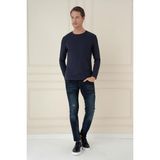 Efor Erkek Slim Fit Pamuklu Uzun Kollu Lacivert T-Shirt TS 887
