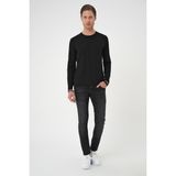 Efor Erkek Slim Fit Pamuklu Uzun Kollu Siyah T-Shirt TS 887