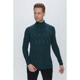 Efor Erkek Slim Fit Pamuklu Zümrüt Yeşil Balıkçı Yaka Triko Kazak TR 852