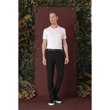 Efor Erkek Slim Fit Pileli Beli Lastikli Pötikareli Esnek Pamuk Siyah Pantolon P 1141 - 3XL