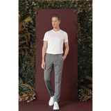Efor Erkek Slim Fit Pileli Esnek Yünlü Çizgili Gri Kumaş Pantolon P 1133 - 38