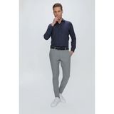 Efor Erkek Slim Fit Pilesiz Yan Cepli Pötikareli Esnek Pamuk Gri Pantolon P 1103 - 33