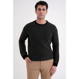 Efor Erkek Slim Fit Renkli Ribanalı Siyah Haki Yünlü Bisiklet Yaka Triko Kazak TR 890 - Siyah - Haki - XL