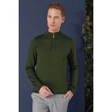 Efor Erkek Slim Fit Ribanalı Fermuarlı Yarım Balıkçı Yünlü Nefti Triko Kazak Kazak TR 861