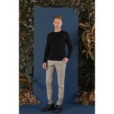 Efor Erkek Slim Fit Ribanalı Yünlü Bisiklet Siyah Triko Kazak TR 858