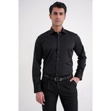 Efor Erkek Slim Fit Siyah Gömlek GK 753 - 4XL