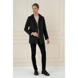 Efor Erkek Slim Fit Siyah Kaban KA 086 - 4XL