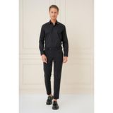 Efor Erkek Slim Fit Siyah Klasik Gömlek G 1577