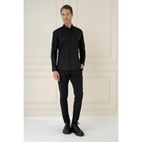 Efor Erkek Slim Fit Siyah Klasik Gömlek GK 747 - XL