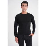 Efor Erkek Slim Fit Siyah Triko Kazak TR 888 - 4XL