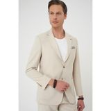 Efor Erkek Slim Fit Torba Cep Spandex Karışımlı Casual Krem Ceket C 714 - 56