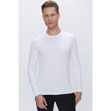 Efor Erkek Slim Fit Uzun Kollu Beyaz T-Shirt TS 842