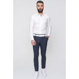 Efor Erkek Slim Fit Yan Cep Esnek Pamuk Kareli Lacivert Pantolon P 1083 - 33
