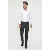 Efor Erkek Slim Fit Yan Cep Esnek Pamuk Kareli Siyah Pantolon P 1083 - 38