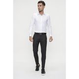 Efor Erkek Slim Fit Yan Cep Esnek Yünlü Çizgili Siyah Kumaş Pantolon P 1081 - 42