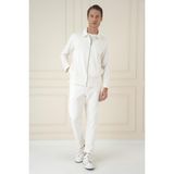 Efor Erkek Slim Fit Yan Cepli Beli İpli %97 Pamuk Beyaz Jogger Pantolon ATP 033 - XL