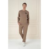 Efor Erkek Slim Fit Yan Cepli Beli İpli %97 Pamuk Vizon Jogger Pantolon ATP 033