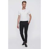 Efor Erkek Slim Fit Yan Cepli Esnek Yünlü Çizgili Siyah Kumaş Pantolon P 1096 - 32