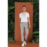 Efor Erkek Slim Fit Yan Cepli Pileli Esnek Pamuk Gri Pantolon P 1119 - 34
