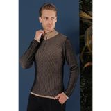 Efor Erkek Slim Fit Yarım Fermuarlı Camel Kahverengi Triko Kazak TR 859