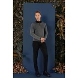 Efor Erkek Slim Fit Yarım Fermuarlı Siyah Triko Kazak TR 859