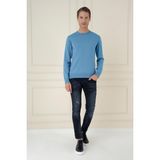 Efor Erkek Slim Fit Yünlü Havacı Mavi Triko Kazak TR 875 - Havacı - Mavi - XL