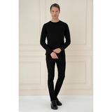 Efor Erkek Slim Fit Yünlü Siyah Triko Kazak TR 875 - 3XL