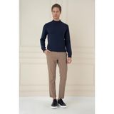 Efor Erkek Slim Fit Yünlü Yarım Balıkçı Yaka Lacivert Triko Kazak TR 876