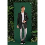 Efor Erkek UZUN 01 Slim Fit Siyah Spor Ceket - 46