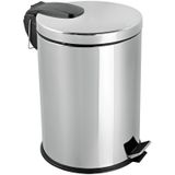 Efor Paslanmaz 430 Krom Metal İç Kovalı Pedallı Ofis Banyo Mutfak Çöp Kutusu Kovası - 20 Litre