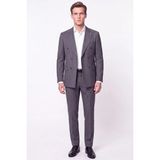 Efor Slim Fit %96 Yünlü Çift Yırtmaç Çizgili Gri Kruvaze Takım Elbise Tk 954 - 6 Drop - 44