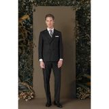 Efor Slim Fit Çift Yırtmaç Çizgili Lacivert Kruvaze Takım Elbise TK 884 - 44 - 6 Drop