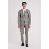 Efor Slim Fit Çift Yırtmaç Esnek Yün Nefti Takım Elbise Tk 918 - Petrol - Yeşil - 6 Drop - 54