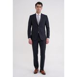 Efor Slim Fit Çift Yırtmaç Sivri Yaka Esnek Lacivert Klasik Takım Elbise Tk 939 - 6 Drop - 46