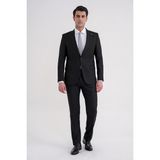 Efor Slim Fit Çift Yırtmaç Sivri Yaka Esnek Siyah Klasik Takım Elbise Tk 939 - 6 Drop - 46
