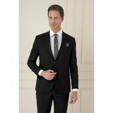 Efor Slim Fit Klasik Mono Yaka Klasik Düz Siyah Takım Elbise Tk 2021 - 60 - 6 Drop