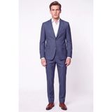 Efor Slim Fit Mono Yaka Çift Yırtmaç Yünlü Indigo Takım Elbise Tk 949 - 6 Drop - 54