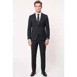 Efor Slim Fit Mono Yaka Esnek Yünlü Siyah Takım Elbise Tk 2026 - 6 Drop - 48